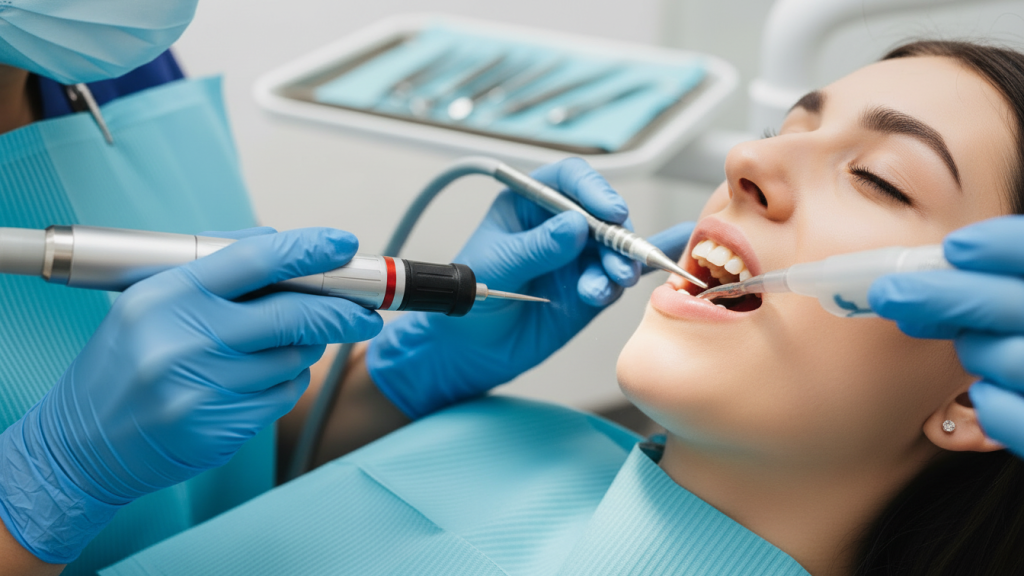 Чистка зубов на аппарате AIR-FLOW Prophylaxis MASTER